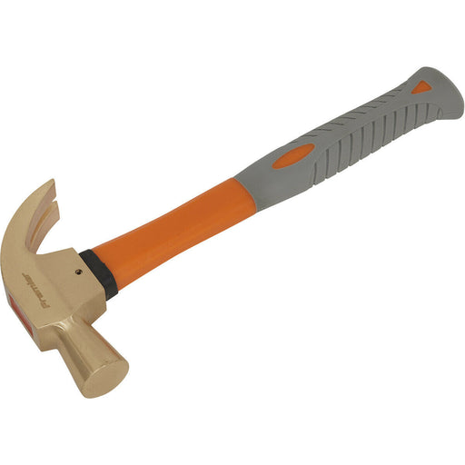 24oz Non-Sparking Claw Hammer - Fibre Glass Shaft - Shock Absorbing Grip Loops