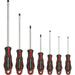 7 PACK Premium Soft Grip Screwdriver Set - Slotted & Phillips Various Sizes RED Loops