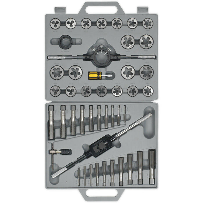 45pc Metric Tap & Split Die Set - M6 to M24 - Manual Bar & Socket Threading Tool Loops