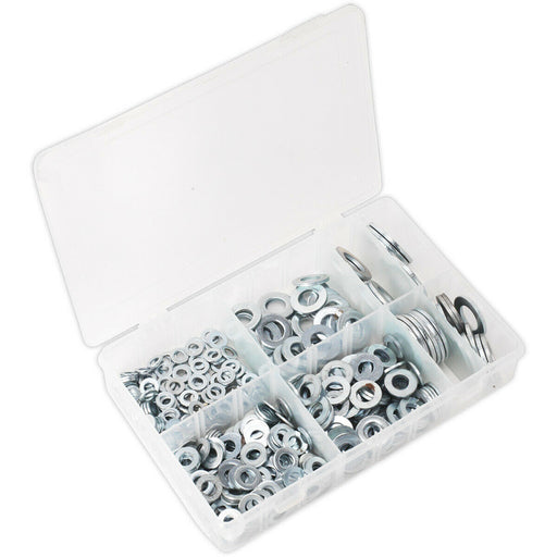 495 Piece Form C Flat Washer Assortment - M6 to M24 - Partitioned Storage Box Loops