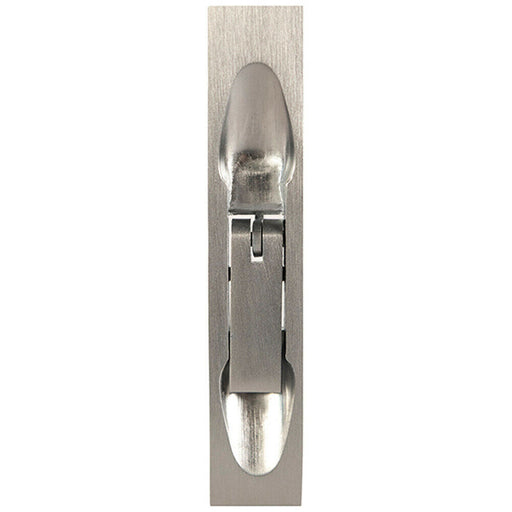 Lever Action Flush Door Bolt with Flat Keep Plate 204 x 20mm Satin Chrome Loops