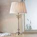 Table Lamp Polished Nickel & Dusky Pink Silk 60W E27 Bedside Light e10372 Loops