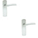 2x PAIR Rounded Curved Bar Handle on Latch Backplate 170 x 42mm Satin Chrome Loops
