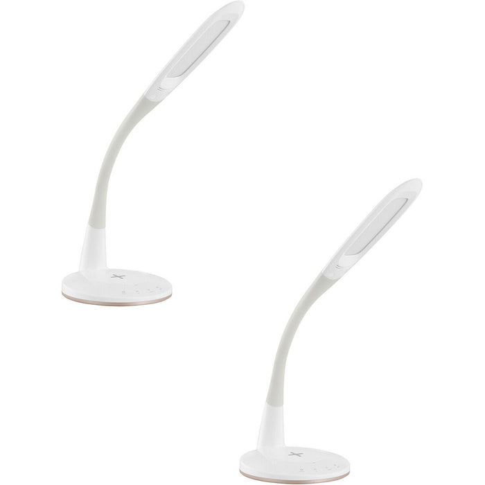2 PACK Table Desk Lamp Colour White Touch On/Off Dimming Bulb LED 3.7W Included Loops