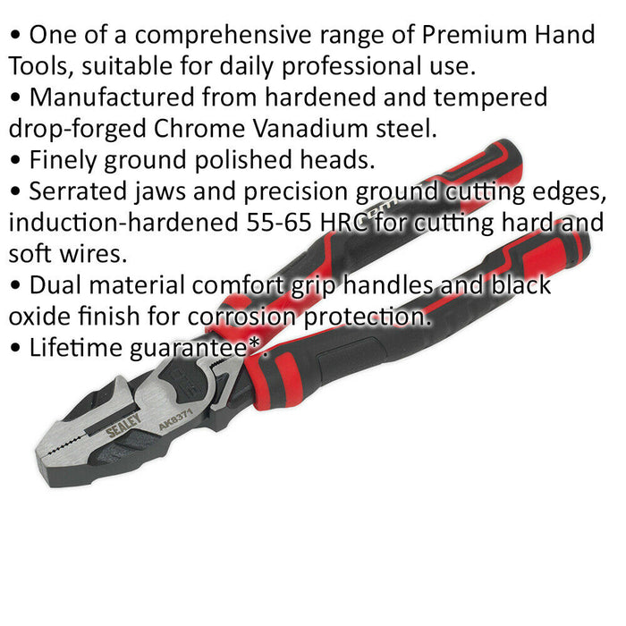 200mm High Leverage Combination Pliers - Serrated Jaws - Corrosion Resistant Loops