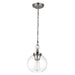 1 Bulb Ceiling Pendant Light Fitting Highly Polished Nickel LED E27 60W Loops