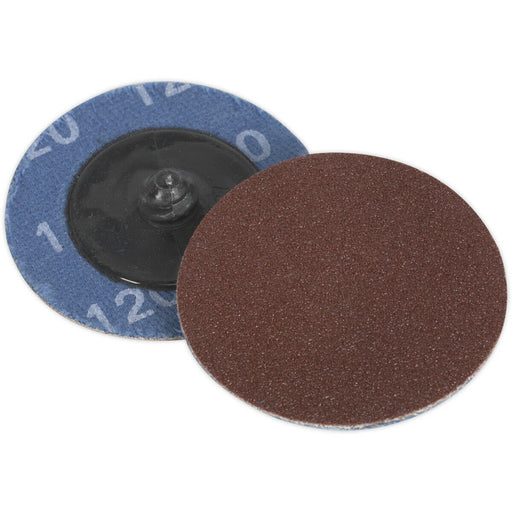 10 PACK - 50mm Quick Change Mini Sanding Discs - 120 Grit Aluminium Oxide Sheet Loops