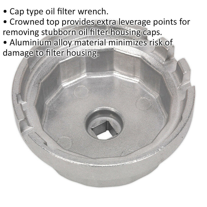 64.5mm Oil Filter Cap Wrench For Toyota/Lexus - 3/8" Sq Drive - Aluminium Alloy Loops