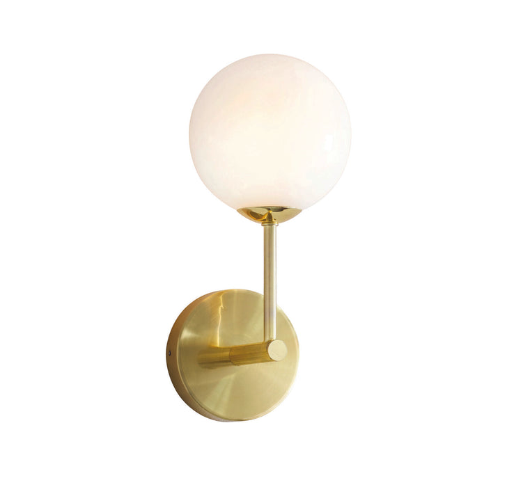 Wall Light Satin Brass Plate & Opal Glass 3W LED G9 Dimmable Living Room Loops