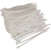 200 PACK White Cable Ties - 100 x 2.5mm - Nylon 66 Material - Heat Resistant Loops