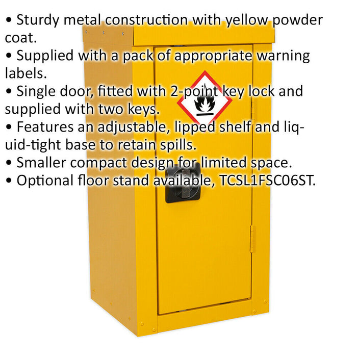 Hazardous Substance Cabinet - 350 x 300 x 705mm - Single Door - 2 Point Key Lock Loops