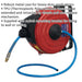 12m Retractable Air Hose Reel - Metal Case - 1/4" BSP Outlet - 8mm TPU Hose Loops