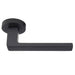 PAIR Straight Square Handle on Round Rose Concealed Fix Matt Black Finish Loops