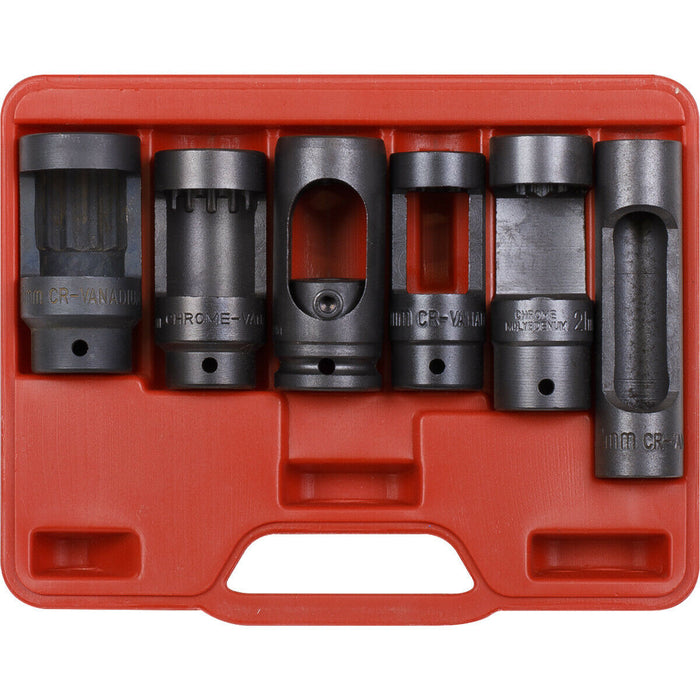 6 Piece Diesel Injector Window Socket Set - 1/2" Sq Drive - Injector Removal Loops