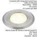 IP67 Outdoor LED Ground Light 0.8W Warm White Steel Flush Decking Floor Lamp Loops