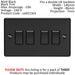 3 PACK 4 Gang Quad Light Switch MATT BLACK 2 Way 10A Black Trim Loops