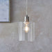 Hanging Ceiling Pendant Light Brushed Nickel & Modern Glass Shade Sleek Lamp Loops