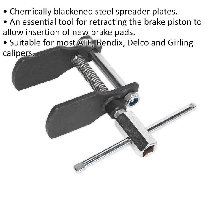 Disc Brake Piston Spreader Tool - Brake Pad Insertion Tool - 90mm Max Spread Loops