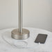 Table Lamp Matt Nickel Plate & Grey Fabric 60W E27 Base & Shade e10648 Loops