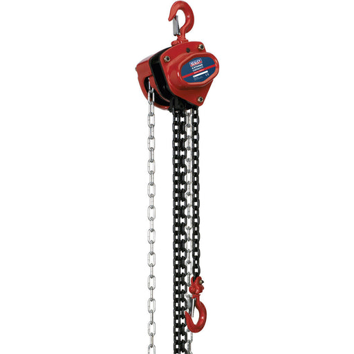 0.5 Tonne Chain Block - Hardened Alloy Chains - 2.5m Drop Mechanical Load Brake Loops