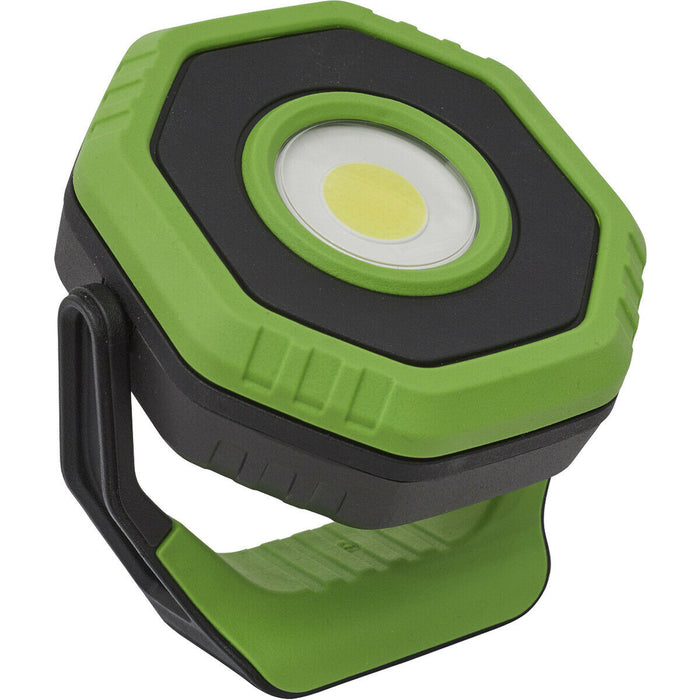 Rechargeable Pocket Floodlight - 360 Degree Swivel - 14W COB LED - Green Loops