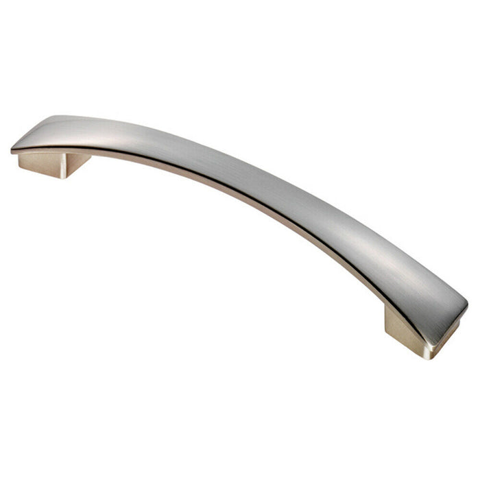 Curved Bow Pull Handle 183 x 26mm 160mm Fixing Centres Satin Nickel Loops