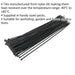 100 PACK Black Cable Ties - 380 x 4.4mm - Nylon 66 Material - Heat Resistant Loops