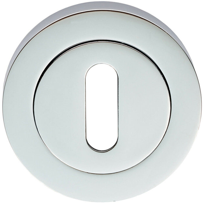 50mm Lock Profile Round Escutcheon 10mm Depth Concealed Fix Polished Chrome Loops