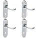 4x PAIR Victorian Upturned Handle on Lock Backplate 170 x 42mm Polished Chrome Loops