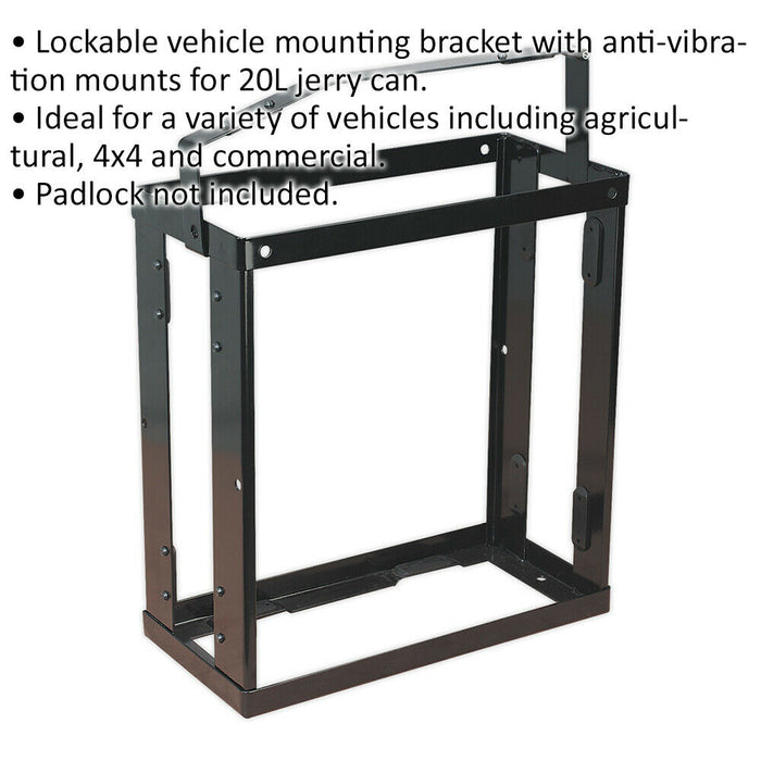 Lockable Vehicle Mounting Bracket for ys05034 ys05036 & ys05039 20L Jerry Cans Loops