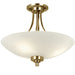 Semi Flush Ceiling Light Antique Brass Glass 3 Bulb Feature Lamp Holder Fitting Loops