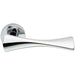 Door Handle & Latch Pack Chrome Modern Twisted Bow Bar on Screwless Round Rose Loops