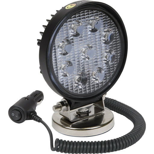 Waterproof Work Light & Magnetic Base -27W SMD LED - 115mm Round Flash Torch Loops