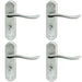 4x PAIR Curved Handle on Sculpted Bathroom Backplate 180 x 48mm Chrome Loops