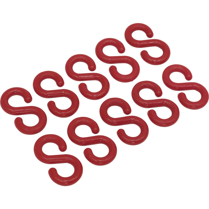 10 PACK Red Plastic Chain S-Hook - Suitable for ys04690 Plastic Safety Chain Loops