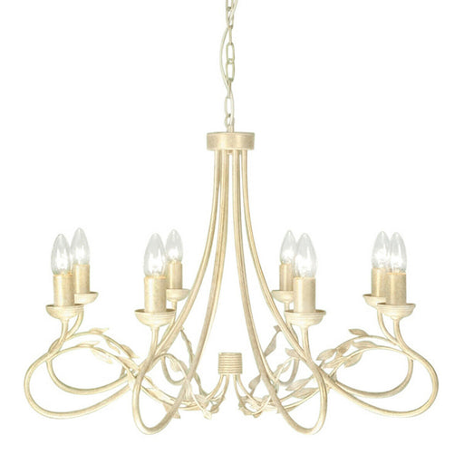 8 Bulb Chandelier Hanging Pendant LIght Ivory Gold LED E14 60W Bulb Loops