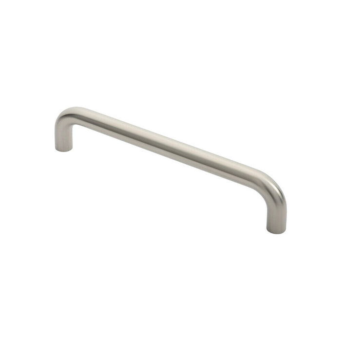 2x Round D Bar Pull Handle 22mm Dia 300mm Fixing Centres Satin Stainless Steel Loops