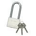 50mm Steel Keyed Padlock Long Security Shackle Secure Gate Key Lock Shed Safe Loops