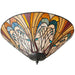 Tiffany Glass Flush Ceiling Light - French Style Design - Dimmable LED Lamp Loops