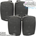 4x 4" 60W Black Outdoor Rated Speakers 8 OHM Weatherproof Wall Mounted HiFi