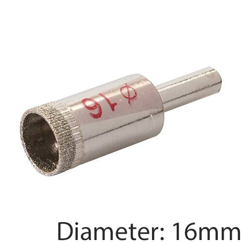 PRO 16mm Diamond Dust Core Drill Bit & Shank Tile Marble Glass Hole Saw Cutter Loops