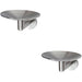 2x Curved Bathroom Soap Dish on Concealed Fix Rose 112mm Dia Stainless Steel Loops