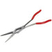 335mm Double Jointed Needle Nose Pliers - Serrated Jaws - Long Reach Design Loops