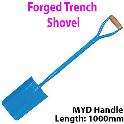 Solid Forged Steel 1000mm Trench Digging Shovel MYD Handle Gardening Tool Loops