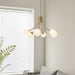 Ceiling Pendant Light Satin Brass Plate & Opal Glass 6 x 3W LED G9 Loops