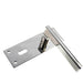 2x PAIR Straight Bar Handle on Slim Lock Backplate 150 x 50mm Polished Nickel Loops