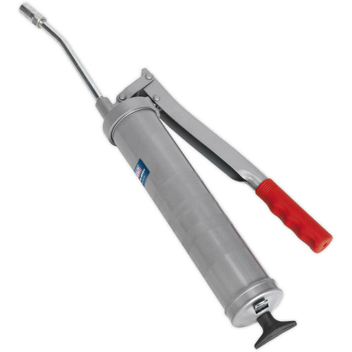 Side Lever Grease Gun - 3-Way Fill - Contoured Pump Handle - Rigid Delivery Tube Loops