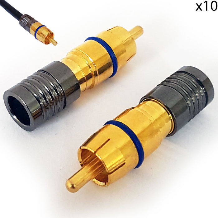 3 in 1 Coaxial Compression Crimp Kit Tool & 40x Connectors F Type RCA BNC Male Loops