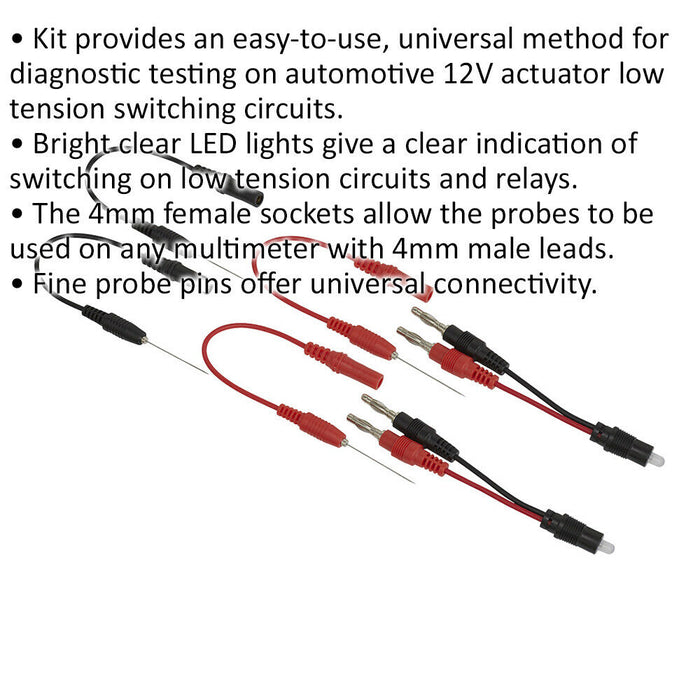 6 Piece Noid Light Test Lead Set - Automotive Diagnostic Testing - LED Lights Loops