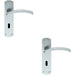 2x PAIR Arched Lever on Lock Backplate Door Handle 170 x 42mm Satin Chrome Loops